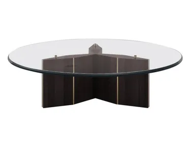 LORCA - Round low tempered glass coffee table for living room _ Casa Magna